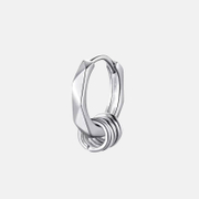 Geometric Rhombus Multi-Ring Sterling Silver Earrings