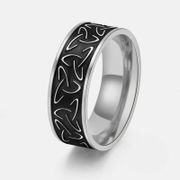 Celtic Triangle Knot Stainless Steel Viking Ring