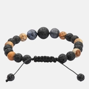 Bracelet pour homme en perles rondes porte-bonheur Energy Stone