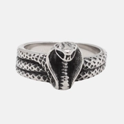 Bague en acier inoxydable Cobra Snake Wrap vintage