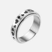 Heart-Shaped Stainless Steel Spinner Ring