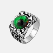 Vintage Devil's Eye Stainless Steel Gemstone Ring