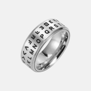 Fashion Symbol Letter Stainless Steel Spinner Ring