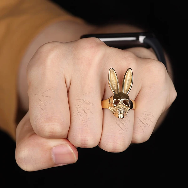 Rabbit Ring, Bunny Ring, Skull Ring, Animal Skull Ring, Punk Ring, Goth Ring,  Grunge Ring, Eboy Egirl Ring Skull Ring, Skeleton Ring - Etsy
