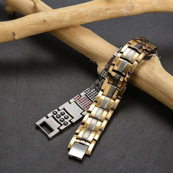 KYOSI Bracciale Magnetico Donna Con Foglie Argentate - Acciaio Inox 316L, Regolabile, Idea Regalo