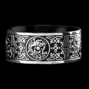 Four Ancient Beasts Stainless Steel Men's Ring