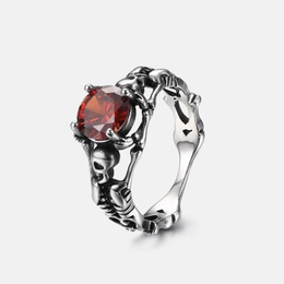 Bague Crâne Gothique Acier Inoxydable
