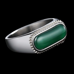 Simple Gemstone Stainless Steel Ring