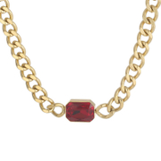 Cuban Link CZ Stone Stainless Steel Necklace