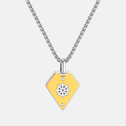 Collier en acier inoxydable à motif de gouvernail géométrique