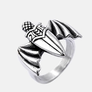 Winged Dagger Stainless Steel Ring