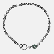 Spliced Stainless Steel Gemstone Necklace