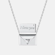 I Love You Sterling Silver Envelope Necklace