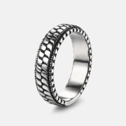 Squama Pattern Stainless Steel Ring