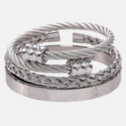 Roman Numerals Braided Stainless Steel Bracelet