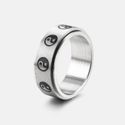 Yin Yang Symbol Stainless Steel Spinner Ring
