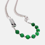 Green Stone Stainless Steel Necklace