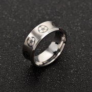 Football Pattern Stainless Steel Ring