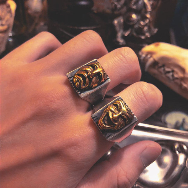 Cry Laugh Sterling Silver Clown Ring - Rock & Spark