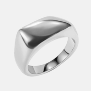 Minimalist Geometric Glossy Stainless Steel Ring