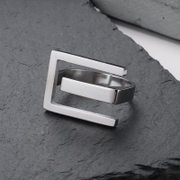 Simple Geometric Stainless Steel Open Ring