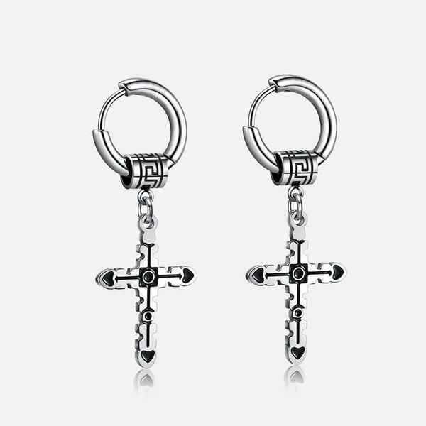 Punk on sale cross earrings