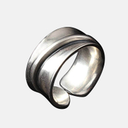 Offener, ausgestellter Ring aus Sterlingsilber