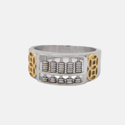 Simple Abacus Design Stainless Steel Ring