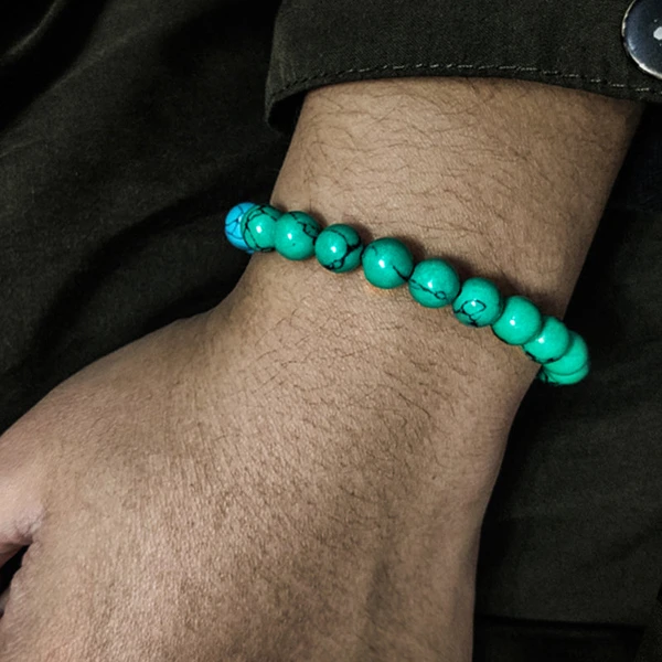 Buy athizay Turquoise sky bluw Bracelet for Men steel Chain Bracelet Men's  Jewelry for Gifting (Plain turquoise imitation) at Amazon.in