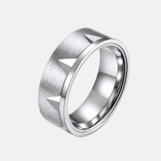 Simple Brushed Stainless Steel Men's Band Ring