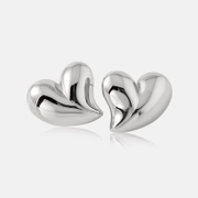 Collier de boucles d'oreilles en acier inoxydable coeur minimaliste