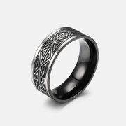 Geometric Triangle Pattern Stainless Steel Ring