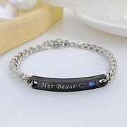 Engraved Words Stainless Steel Couple Bracelet