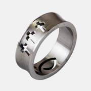 Love Hollow Stainless Steel Couple Ring