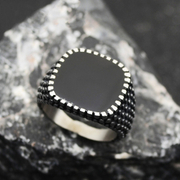 Oval Natural Stone Men's Ring