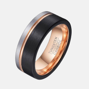 Two Tone Rose Gold Tungsten Steel Men's Ring