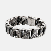 Bracelet pour homme en acier inoxydable motif vintage