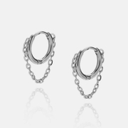 Boucles d'oreilles chaîne en acier inoxydable de style minimaliste