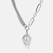Scary Smiley Face Stainless Steel Necklace