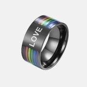 Rainbow Pride Flag Stainless Steel Ring
