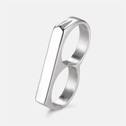 Simple Double Rings Stainless Steel Ring