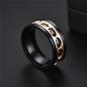 Hollow Roman Numeral Stainless Steel Spinner Ring