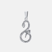 Pendentif femme simple en acier inoxydable serpent rose