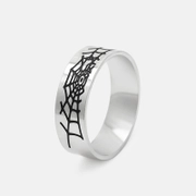 Simple Spider Web Pattern Stainless Steel Ring