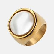 Highlight Pearl Stainless Steel Couple Ring