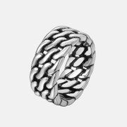Wide Chain Stainless Steel Ring