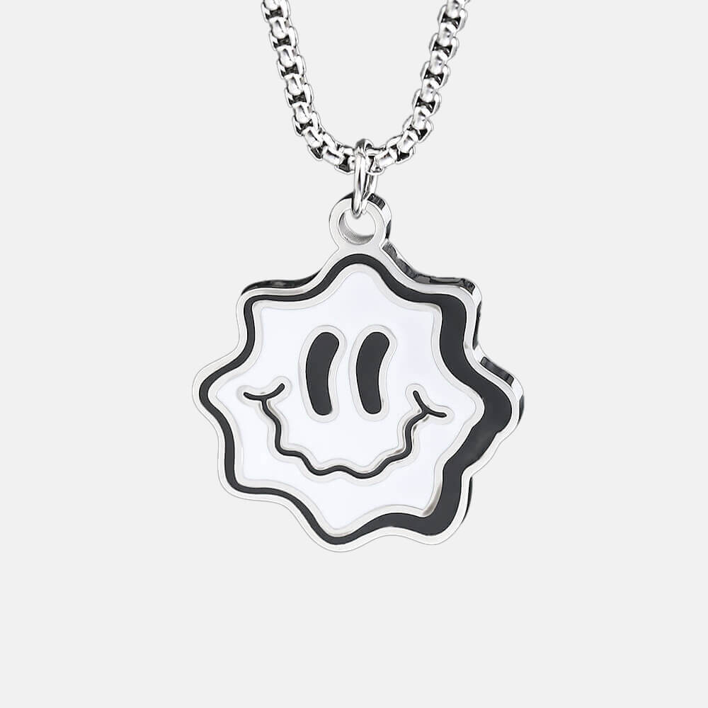 EYE3M‘s collection two face Necklace Two-tone Smiley Face Stainless Steel Pendant - Rock & Spark