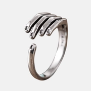 Ring aus Sterlingsilber mit fingerförmiger Öffnung