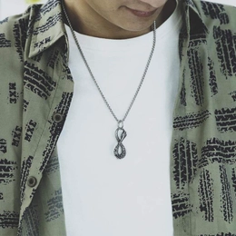 Gothic 8-Shaped Snake Stainless Steel Pendant