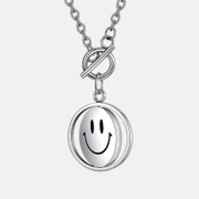 Collier Crying And Smiley Spinner en acier inoxydable